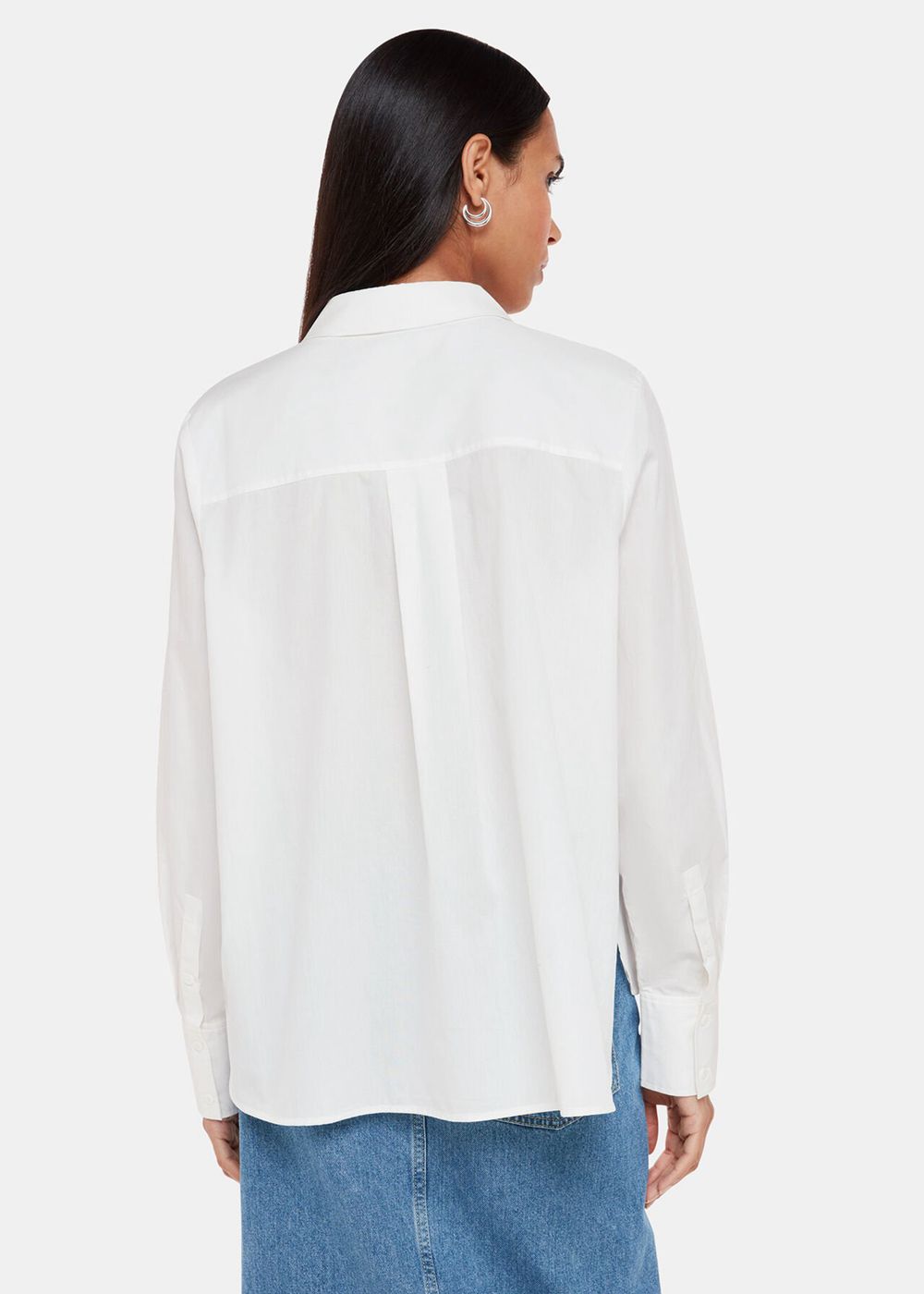 Whistles Boxy Cotton Shirts White | US-68024EQPT