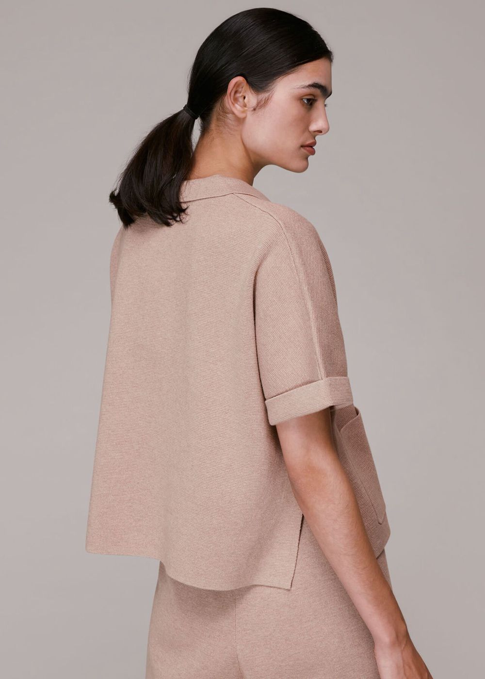 Whistles Boxy Knitted Top Beige | US-30958SDZY