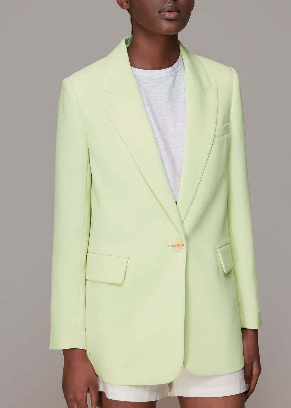 Whistles Boyfriend Crepe Blazer Light Green | US-76219YNQO