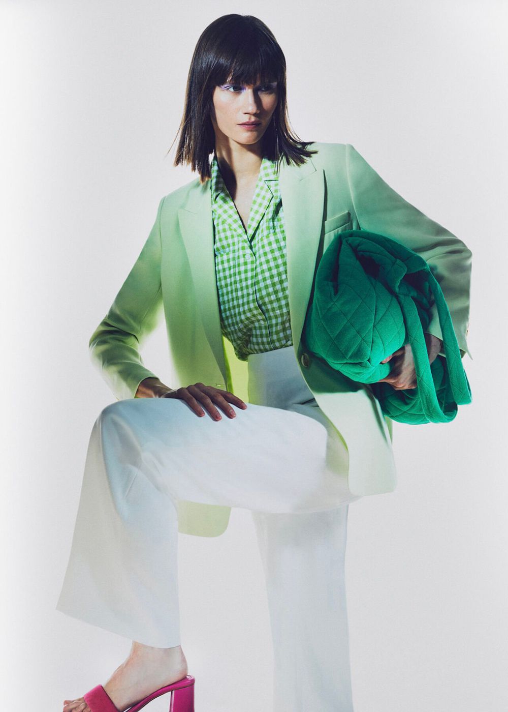 Whistles Boyfriend Crepe Blazer Light Green | US-76219YNQO