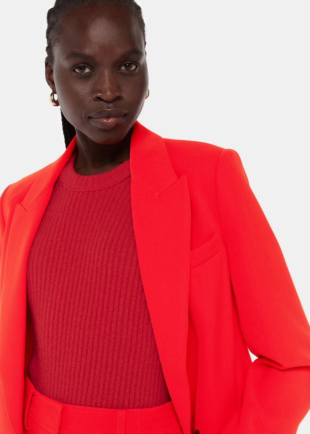 Whistles Boyfriend Crepe Blazer Red | US-94102WBDU