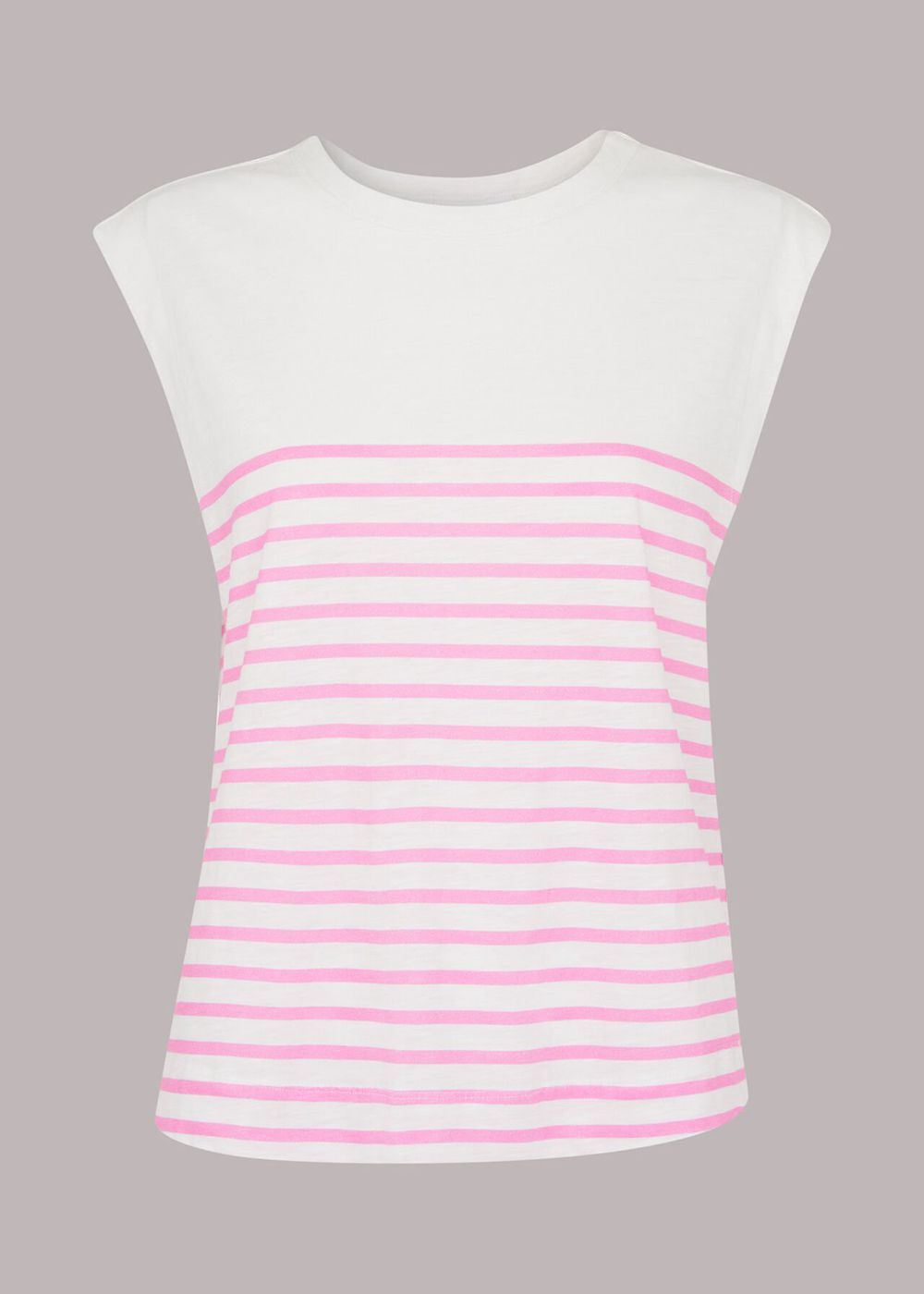 Whistles Breton Muscle Vest Top Pink / Multicolor | US-57390UZPN