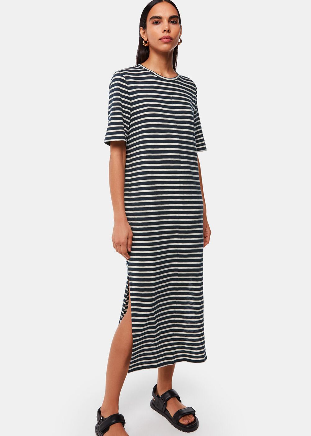 Whistles Breton Stripe Jersey Dress Blue / Multicolor | US-15048PRUX