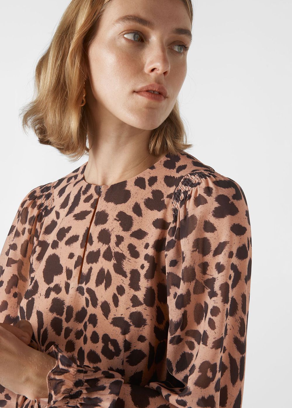 Whistles Brushed Cheetah Flippy Dress Leopard | US-65291FKXI