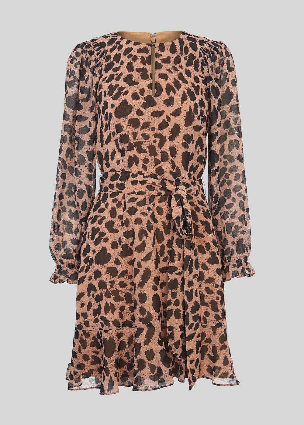 Whistles Brushed Cheetah Flippy Dress Leopard | US-65291FKXI