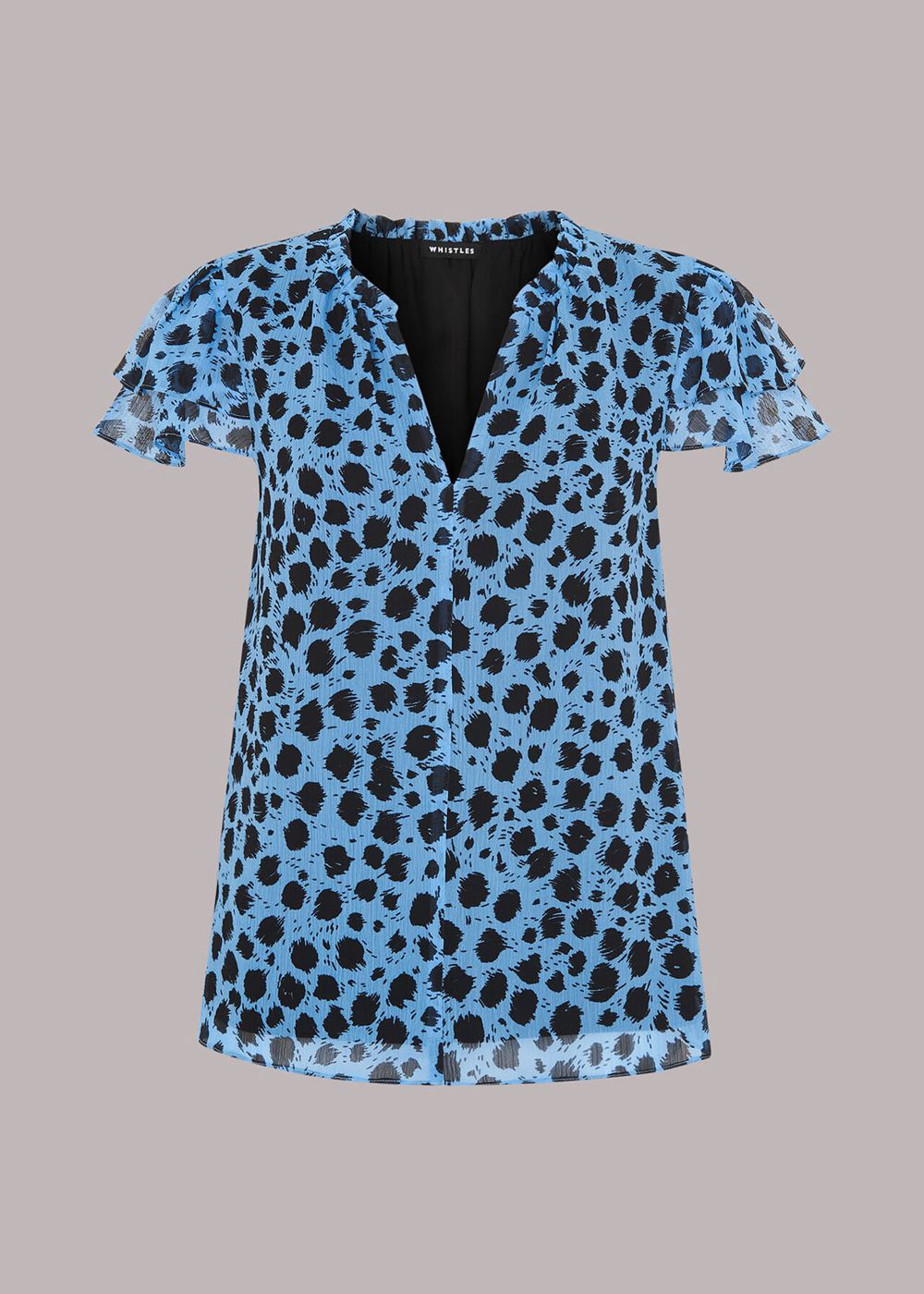 Whistles Brushed Dalmatian Blouse Blue / Multicolor | US-37184EYXD