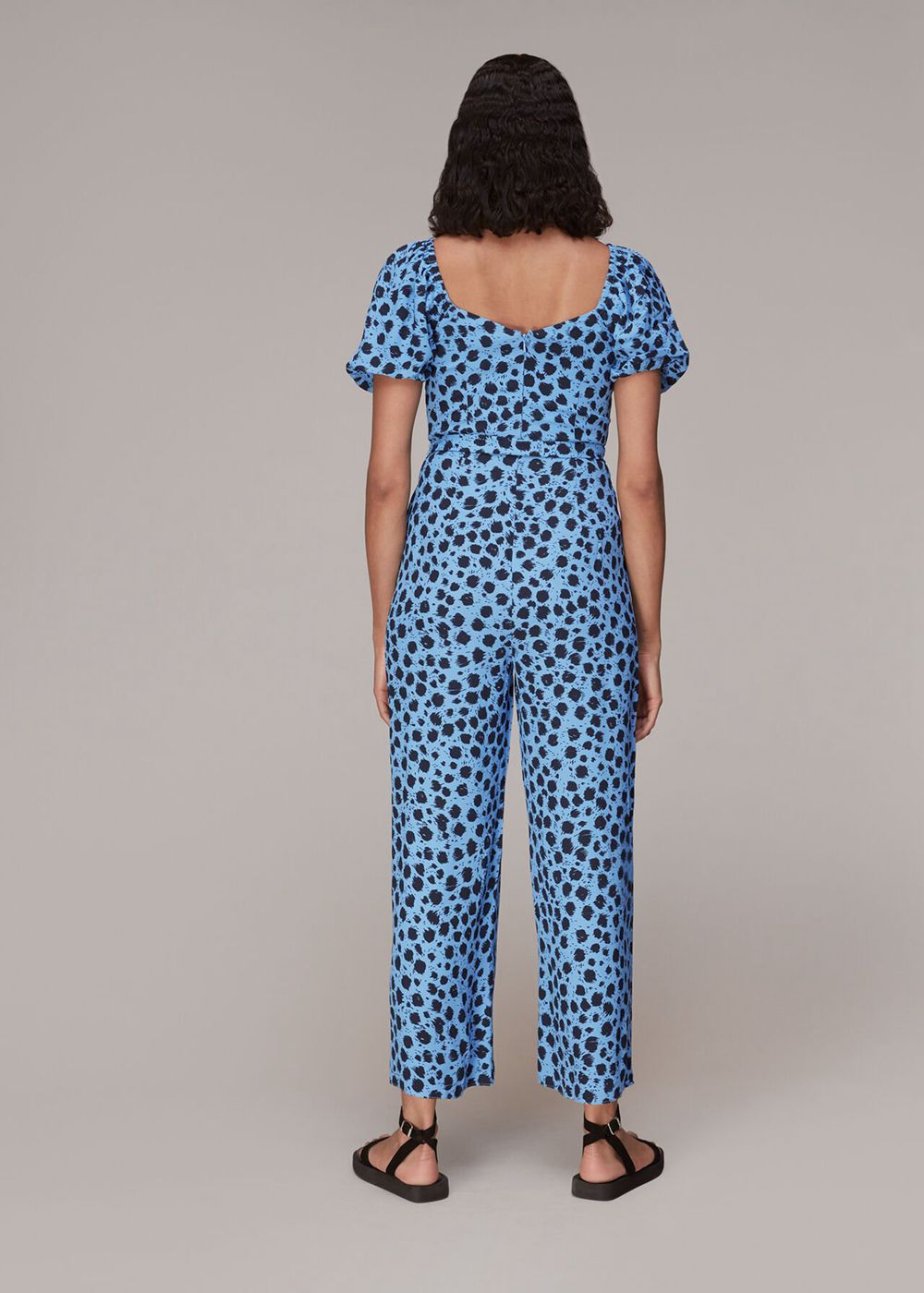 Whistles Brushed Dalmatian Jumpsuit Blue / Multicolor | US-29861HYSN