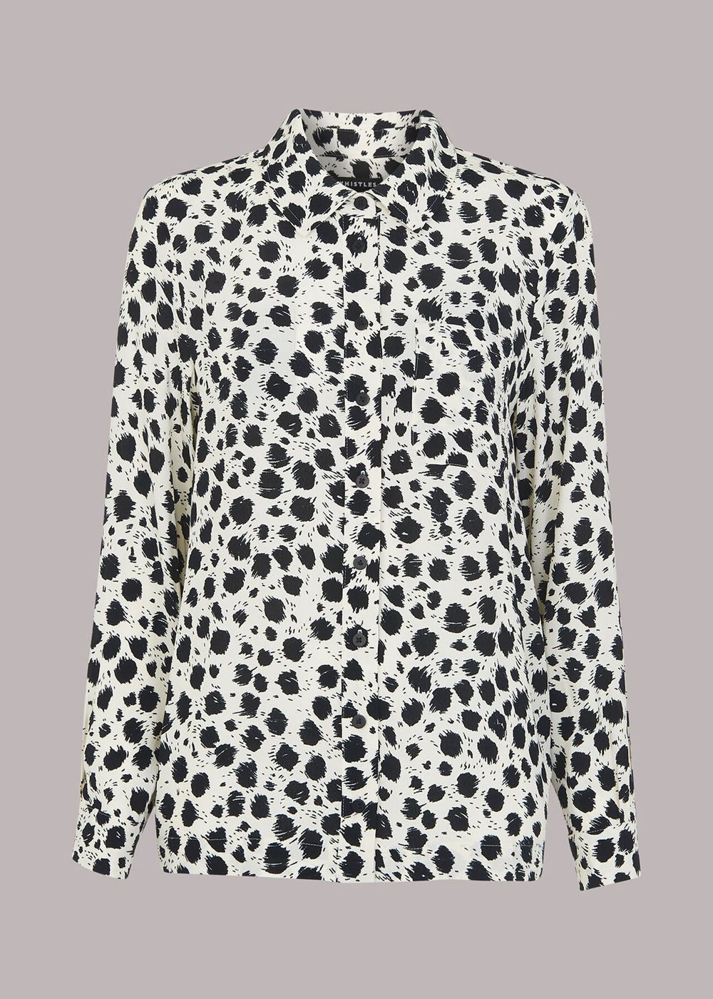 Whistles Brushed Dalmatian Shirts Black / White | US-64293IVCK