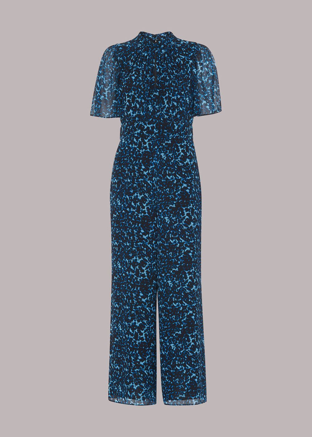 Whistles Brushed Leopard Print Jumpsuit Blue / Multicolor | US-63547DMTY