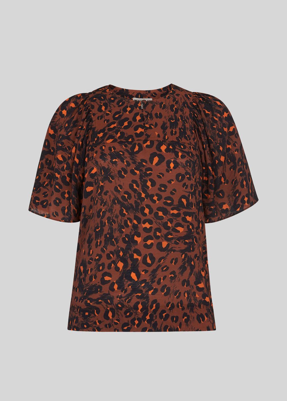 Whistles Brushed Leopard Print Top Brown / Multicolor | US-74952JULQ