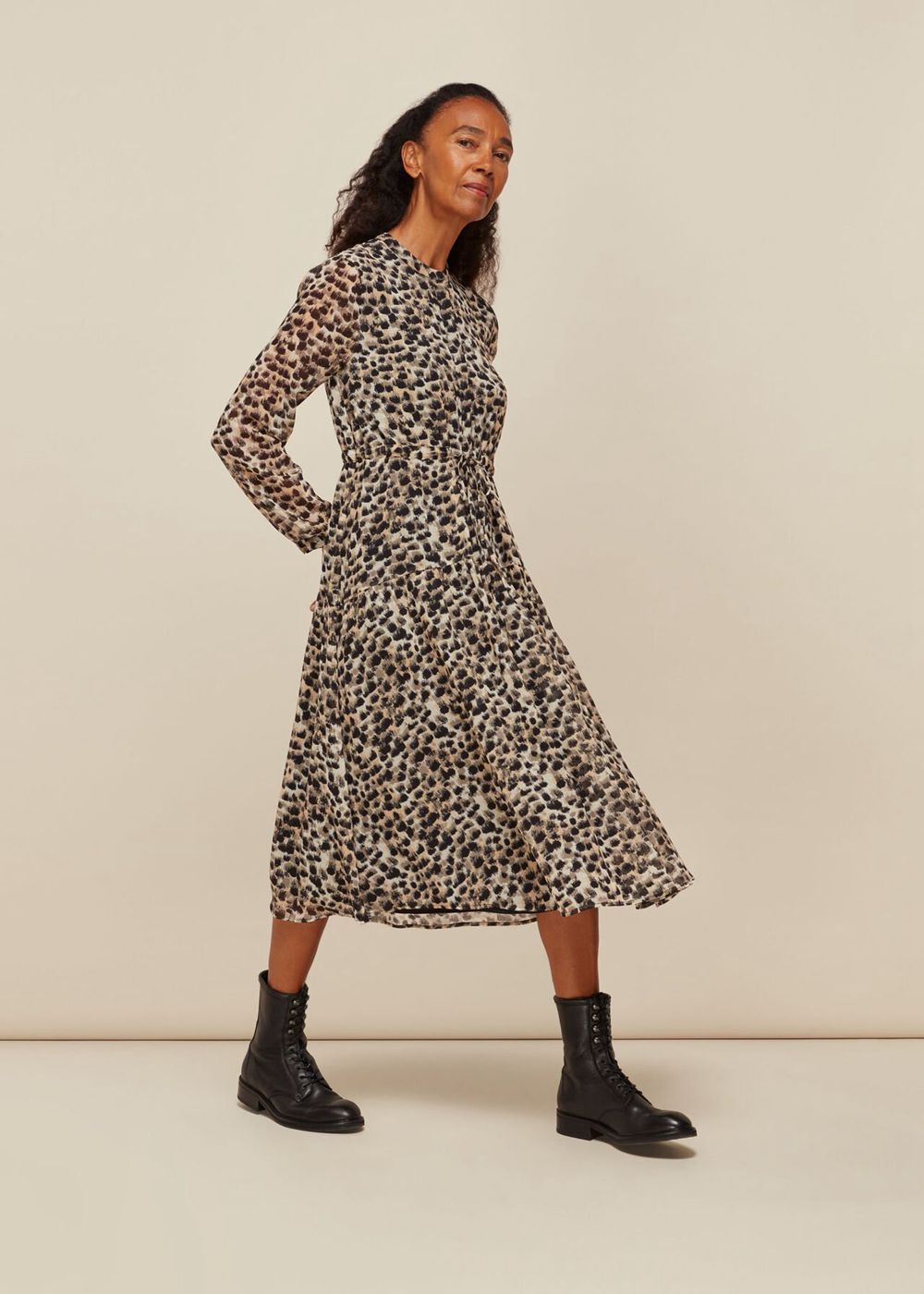 Whistles Brushmark Animal Print Dress Multicolor | US-39102TQSF