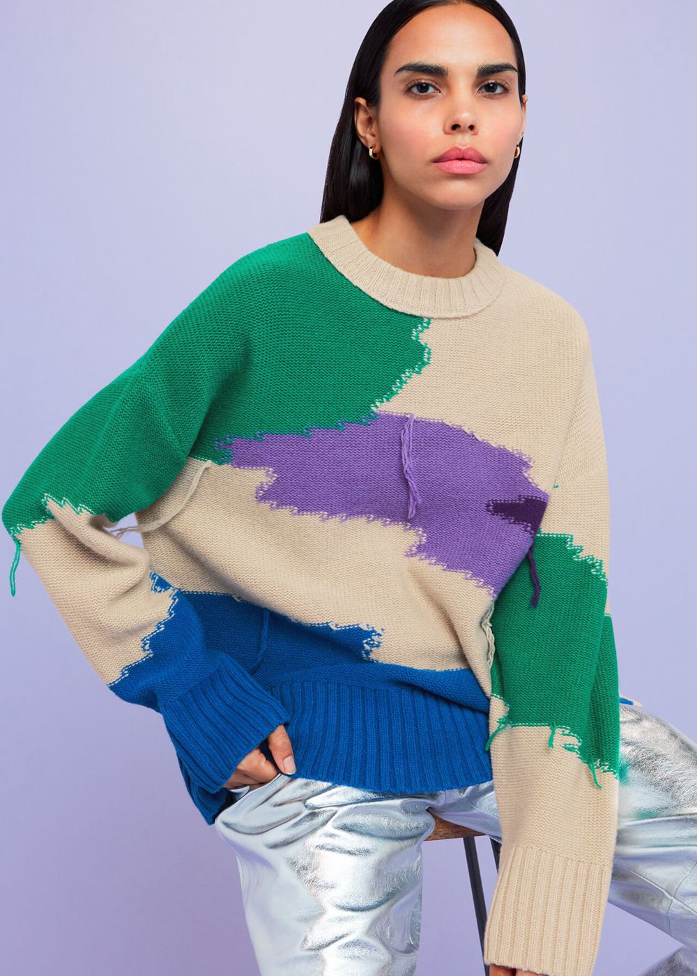 Whistles Brushmark Wool Blend Knitwear Multicolor | US-52387NBVS