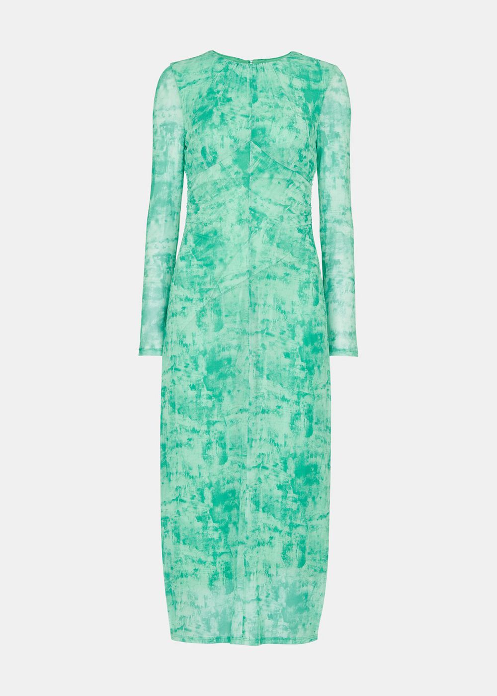 Whistles Brushwork Print Mesh Dress Green / Multicolor | US-60472GERH