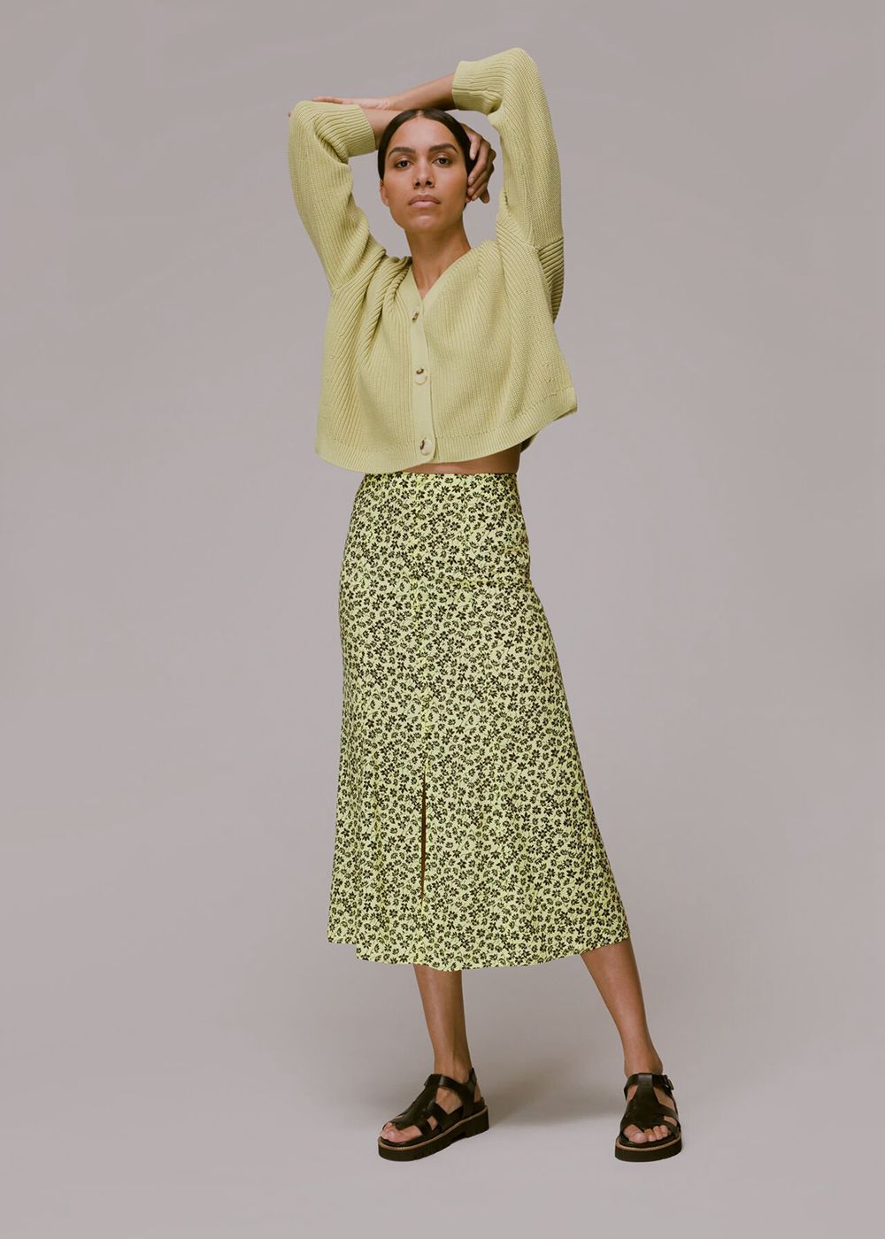 Whistles Buttercup Floral Skirts Yellow / Multicolor | US-87910ZBFH