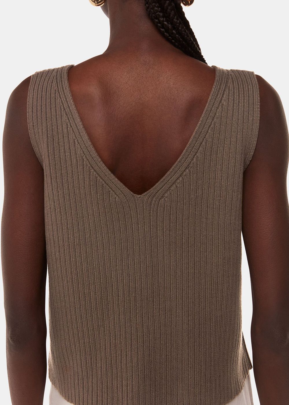 Whistles Button Front V Neck Knitwear Chocolate | US-74325HRXY