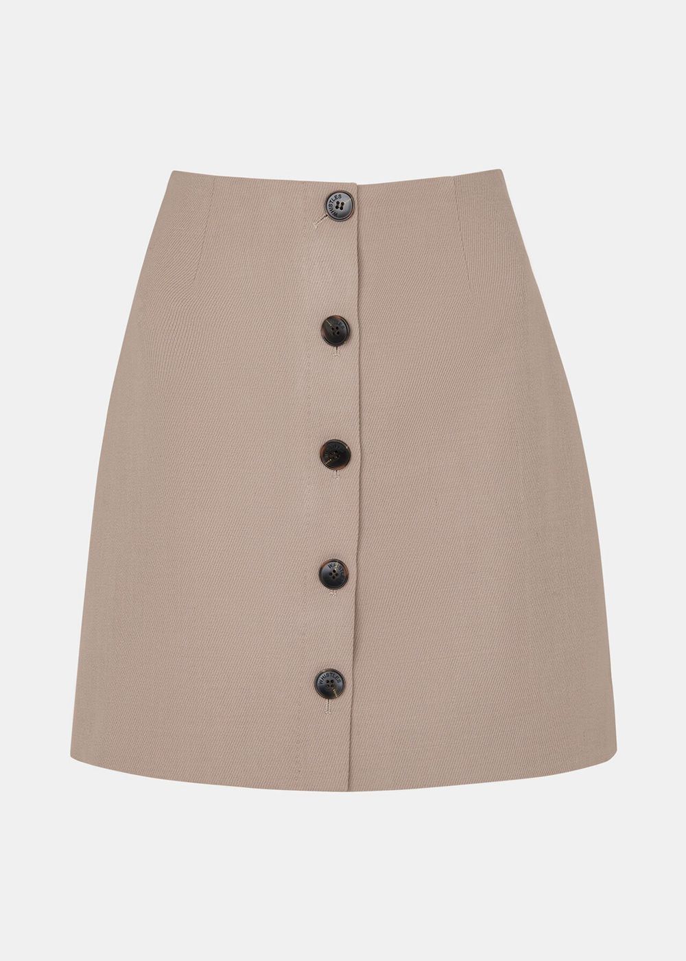 Whistles Button Front Wool Mini Skirts Neutral | US-29584XOJE