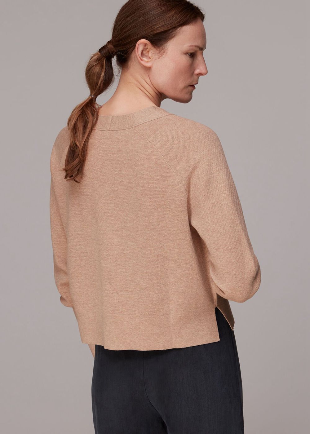 Whistles Button Through Cardigan Neutral | US-41930YNPV