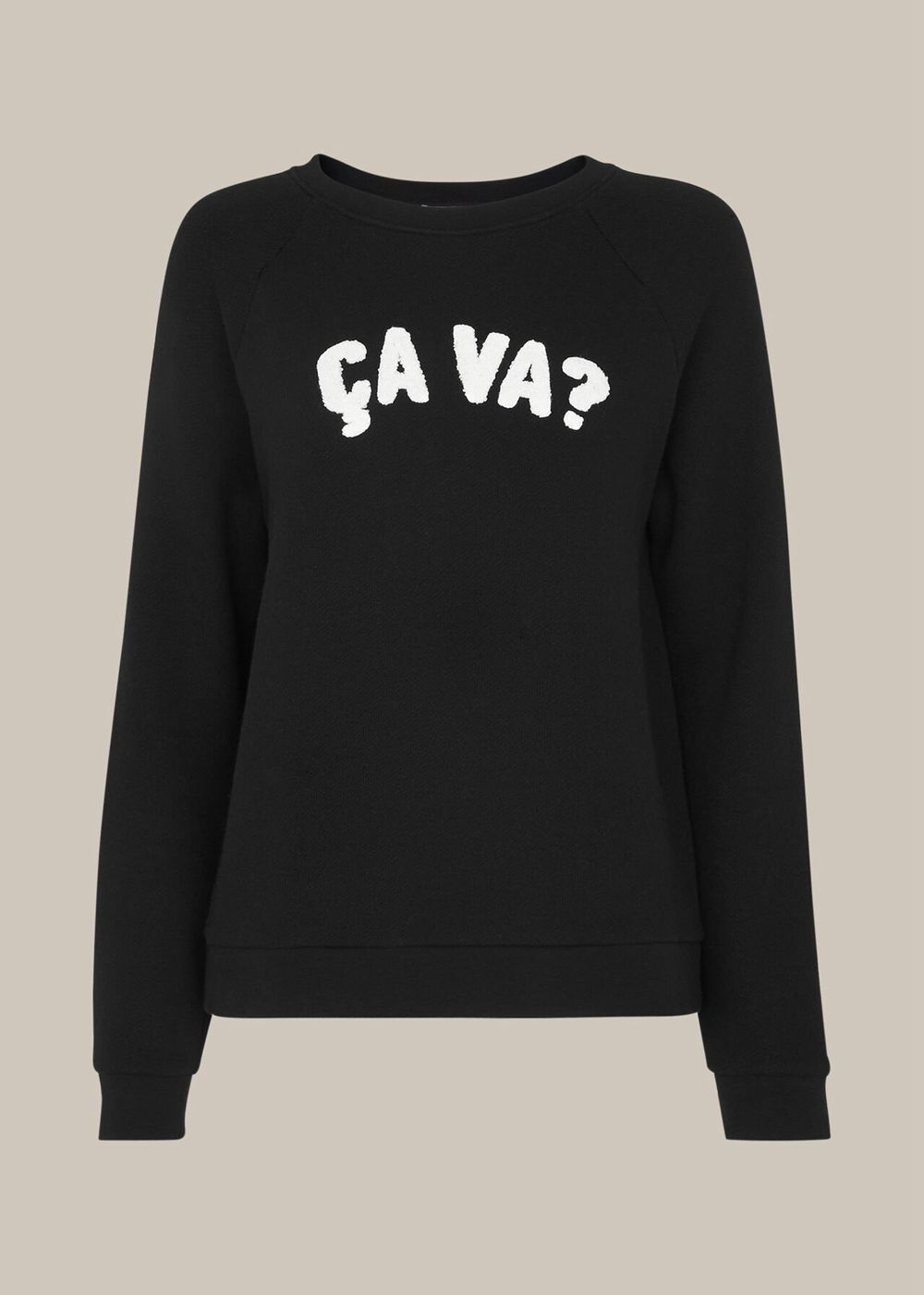 Whistles Ca Va Logo Sweatshirt Black | US-86932QUFI