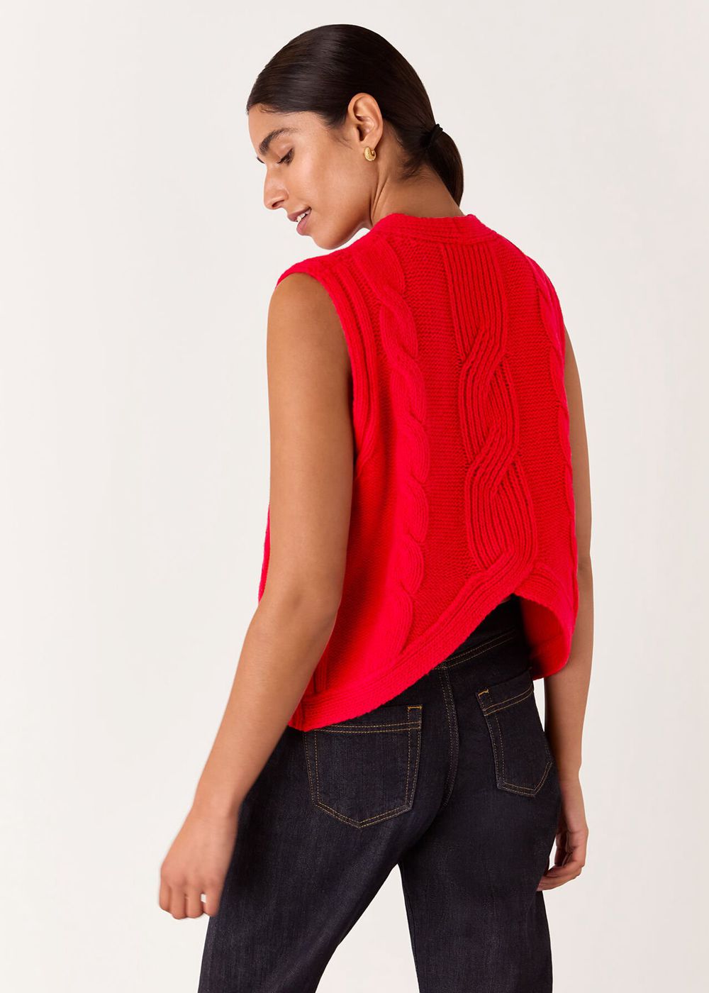 Whistles Cable Detail Knitted Tank Top Red | US-83152XDAY