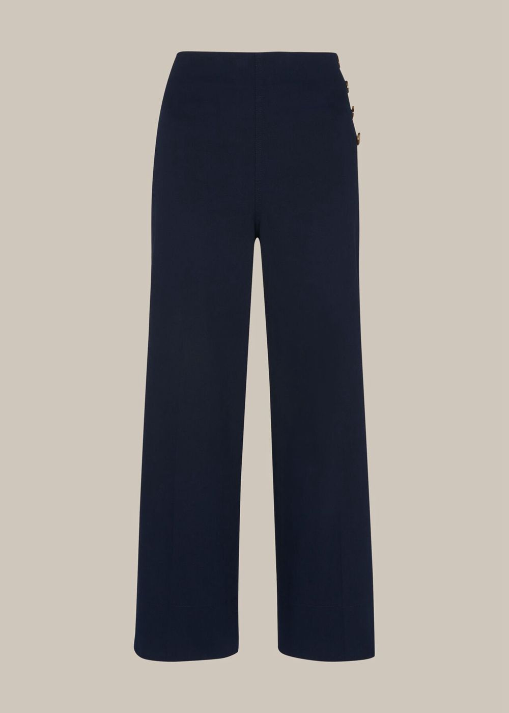 Whistles Cadie Side Button Pants Navy | US-96825GNAS