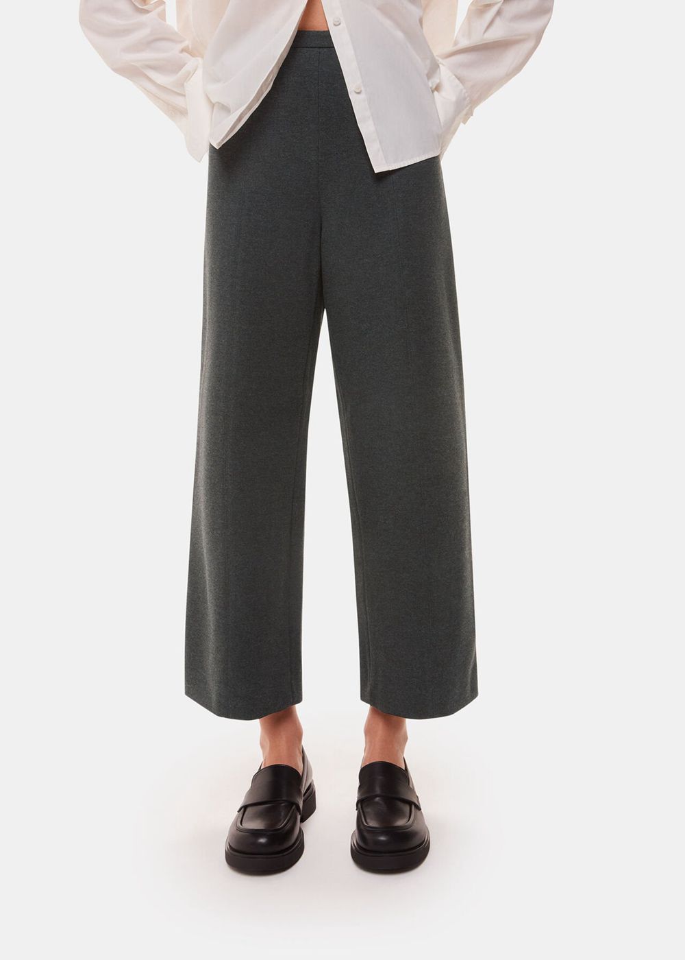 Whistles Camilla Wide Leg Pants Grey | US-39802KYZC