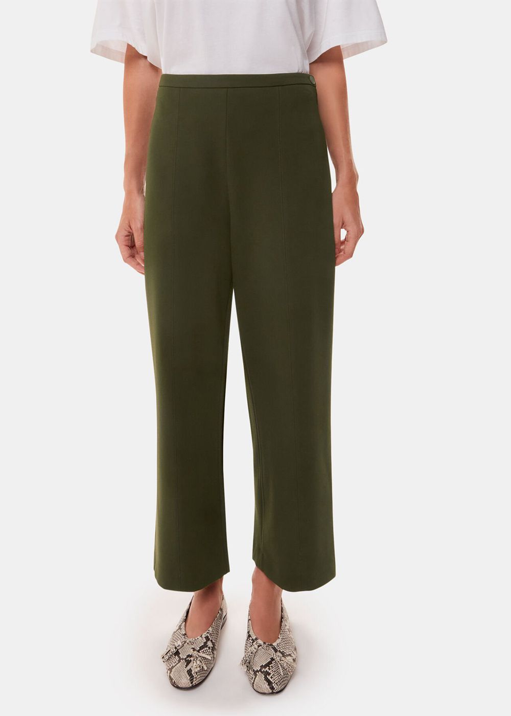 Whistles Camilla Wide Leg Pants Khaki | US-36245WDAR