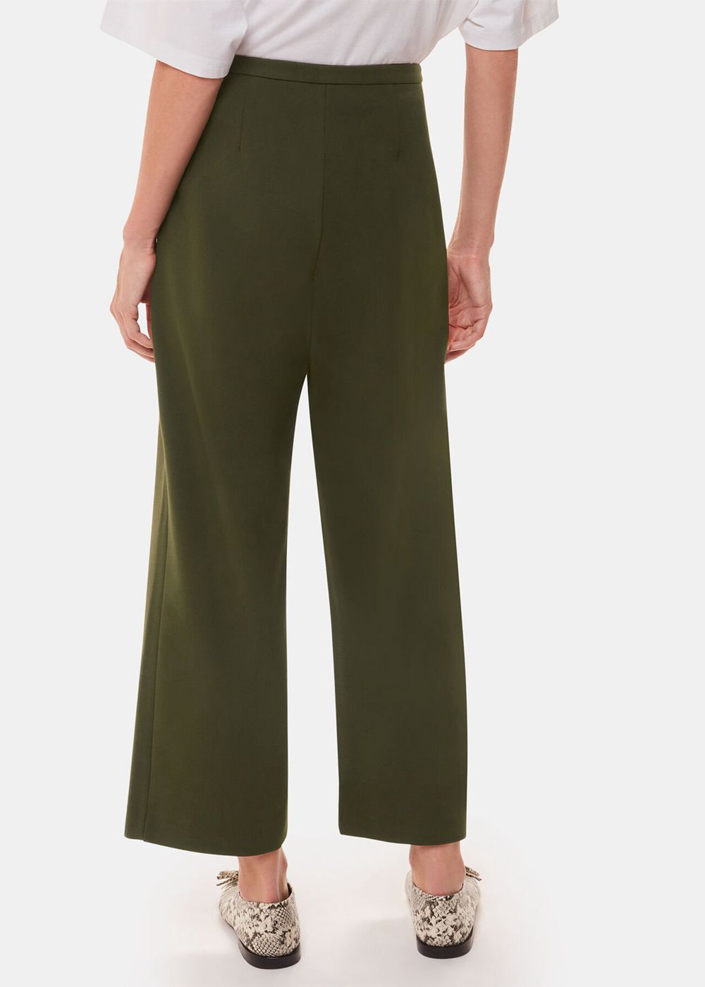 Whistles Camilla Wide Leg Pants Khaki | US-36245WDAR