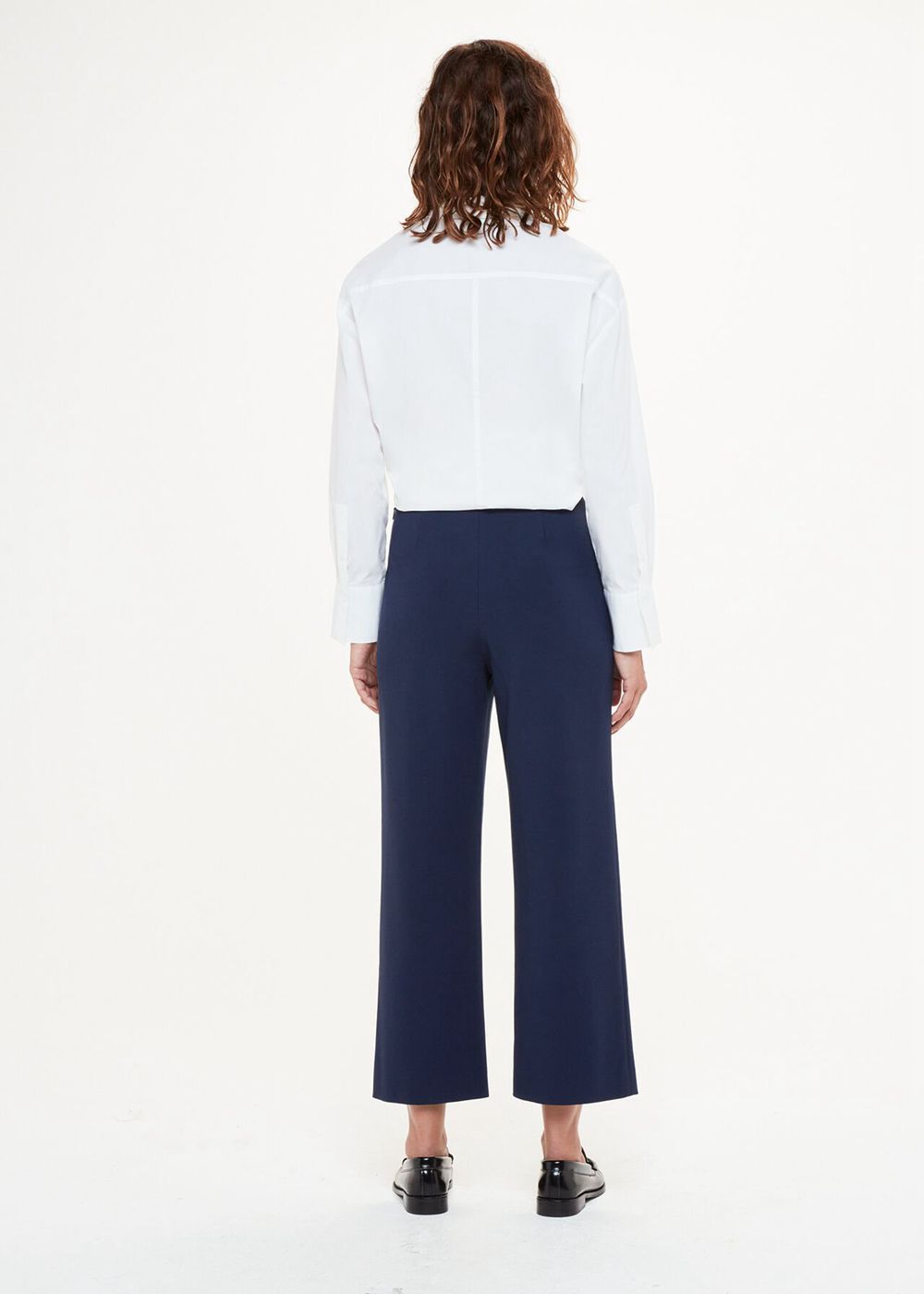 Whistles Camilla Wide Leg Pants Navy | US-13856SFDR