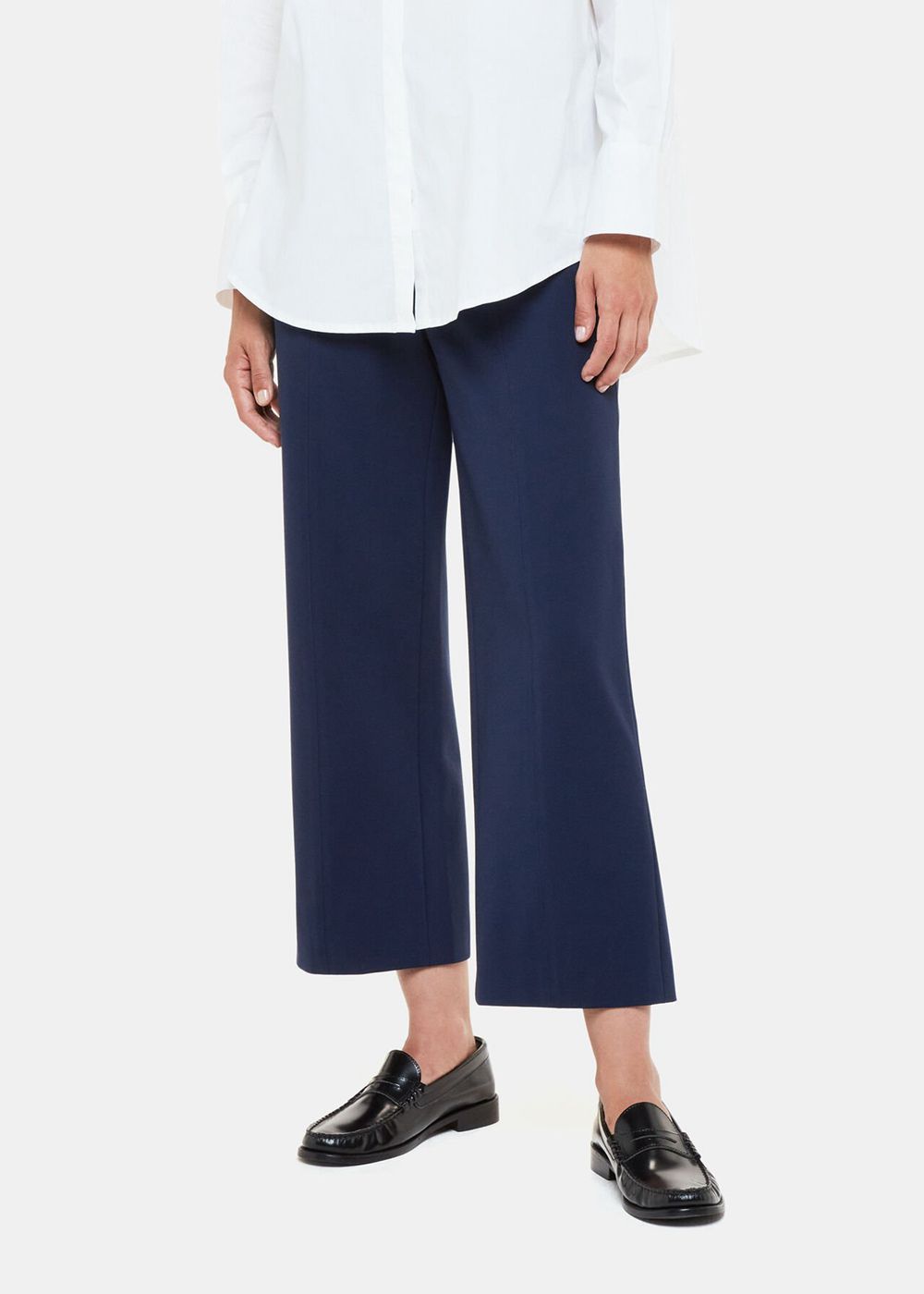 Whistles Camilla Wide Leg Pants Navy | US-13856SFDR