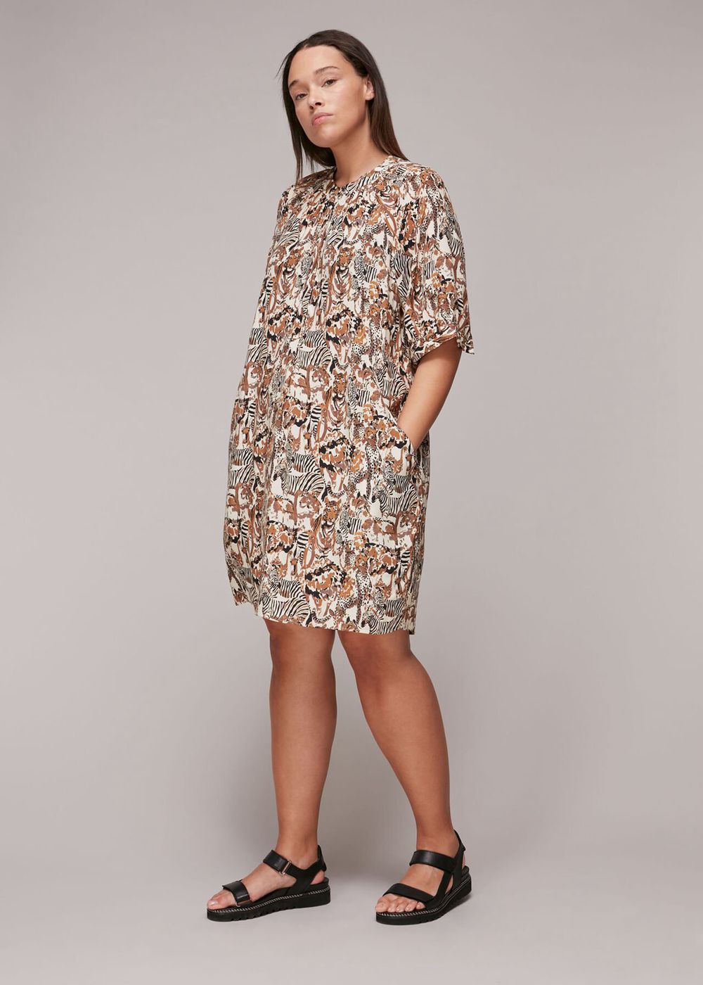 Whistles Camo Safari Print Dress Multicolor | US-37145AWHJ