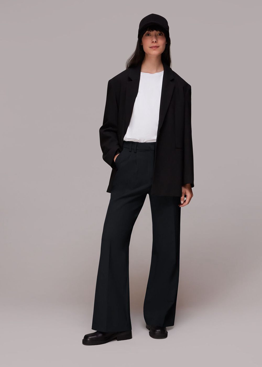 Whistles Cara Dropped Waist Pants Black | US-71084QPEX