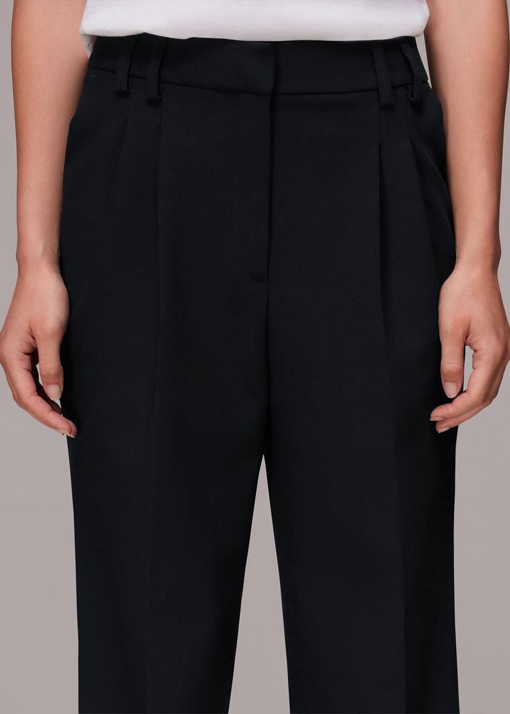 Whistles Cara Dropped Waist Pants Black | US-71084QPEX