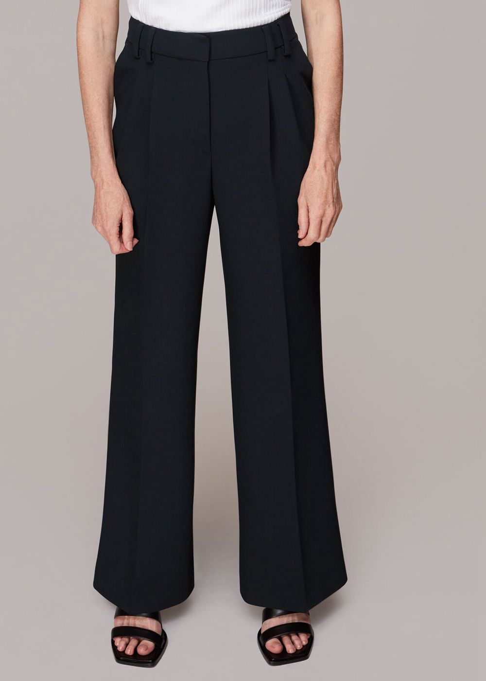 Whistles Cara Dropped Waist Pants Black | US-71084QPEX