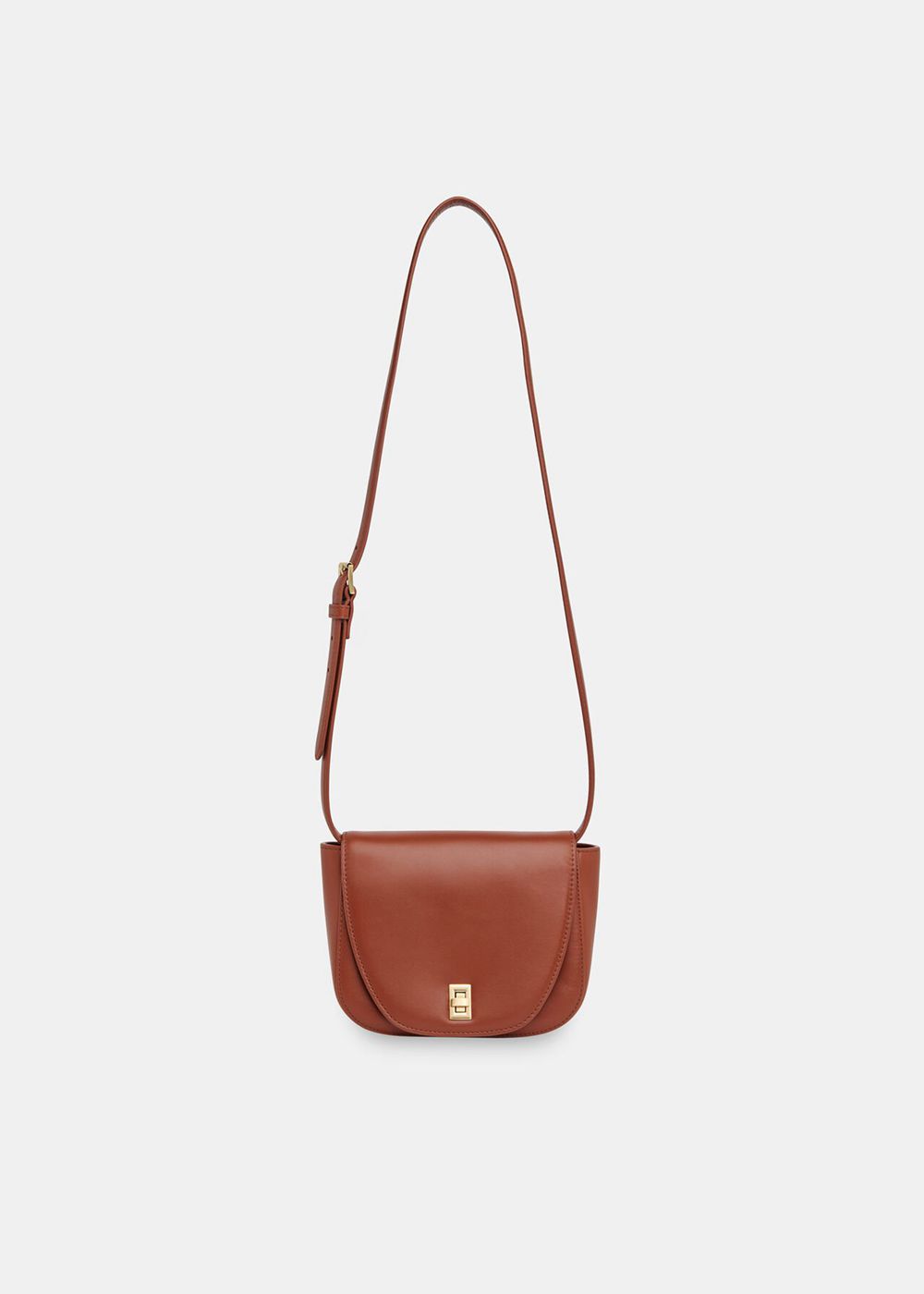 Whistles Carlota Turnlock Satchel Crossbody Bag Brown | US-01582JIKH