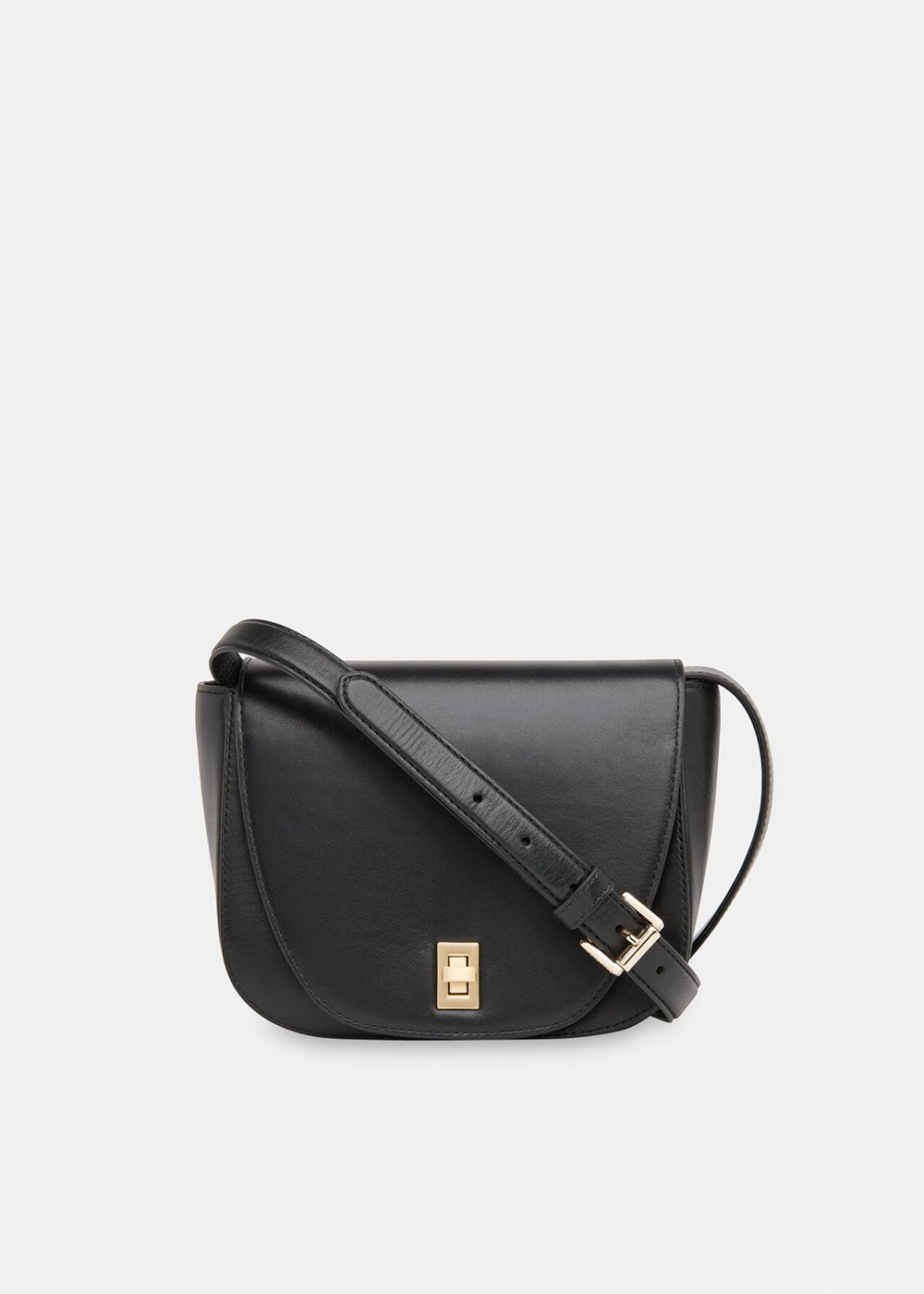 Whistles Carlota Turnlock Satchel Crossbody Bag Black | US-38572RMYO