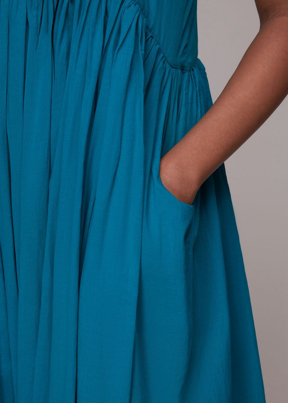 Whistles Carmen Trapeze Dress Turquoise | US-94273GQAK