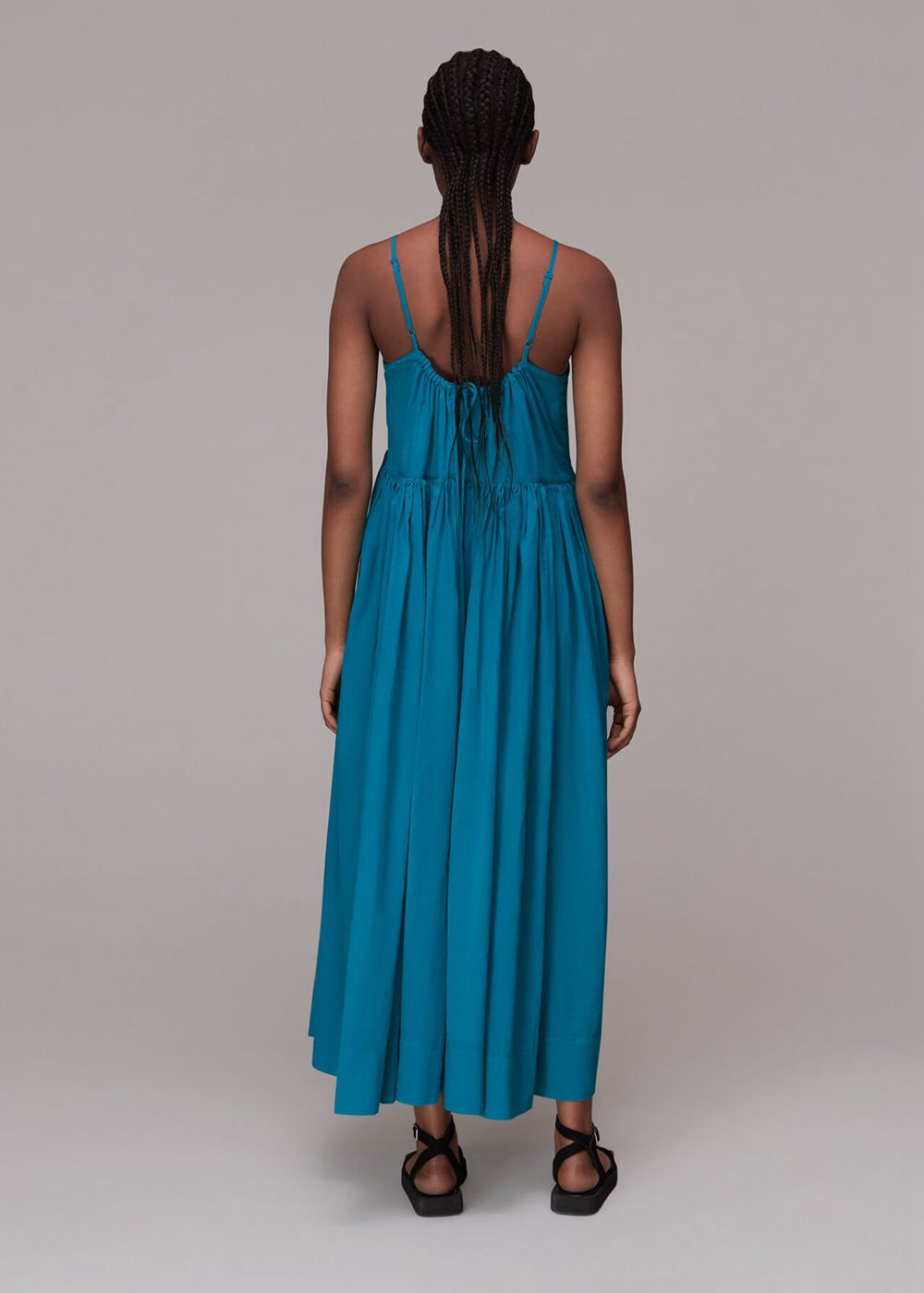 Whistles Carmen Trapeze Dress Turquoise | US-94273GQAK