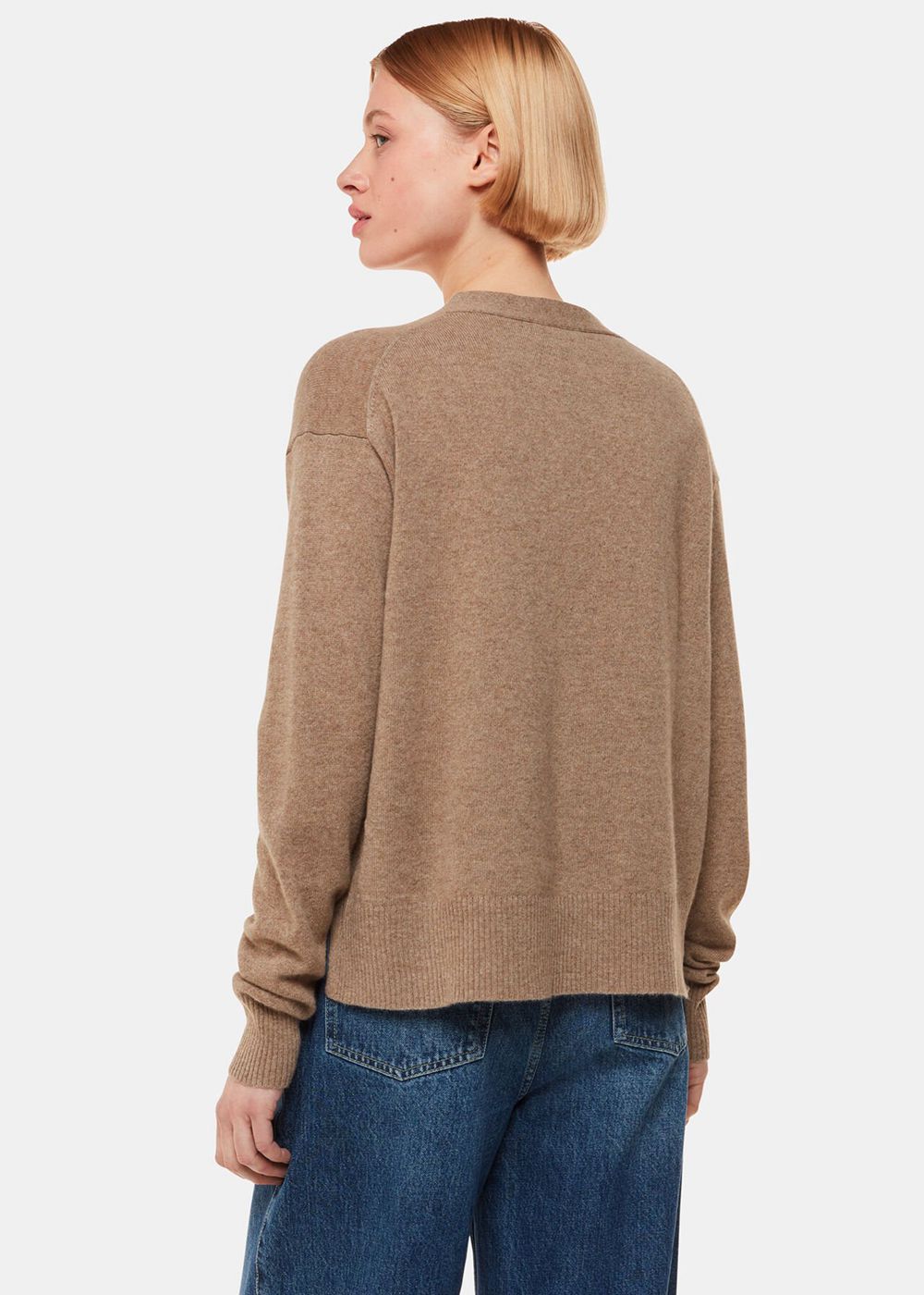 Whistles Cashmere Cardigan Beige | US-19572IRZP