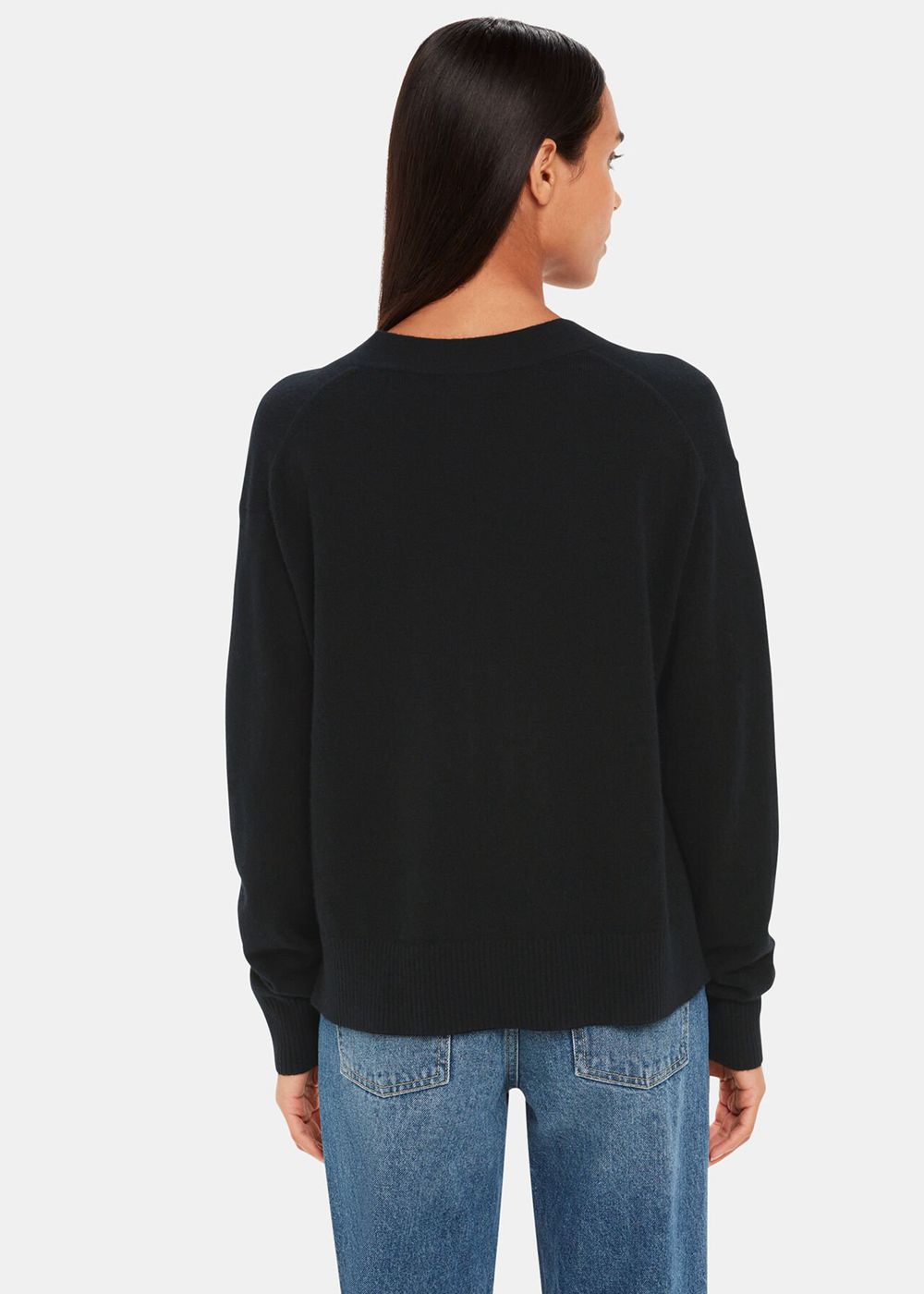 Whistles Cashmere Cardigan Black | US-32076MQNO