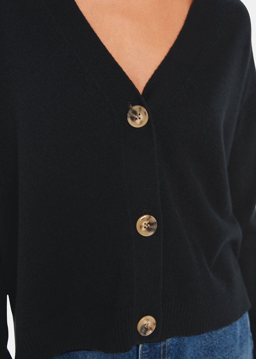 Whistles Cashmere Cardigan Black | US-32076MQNO