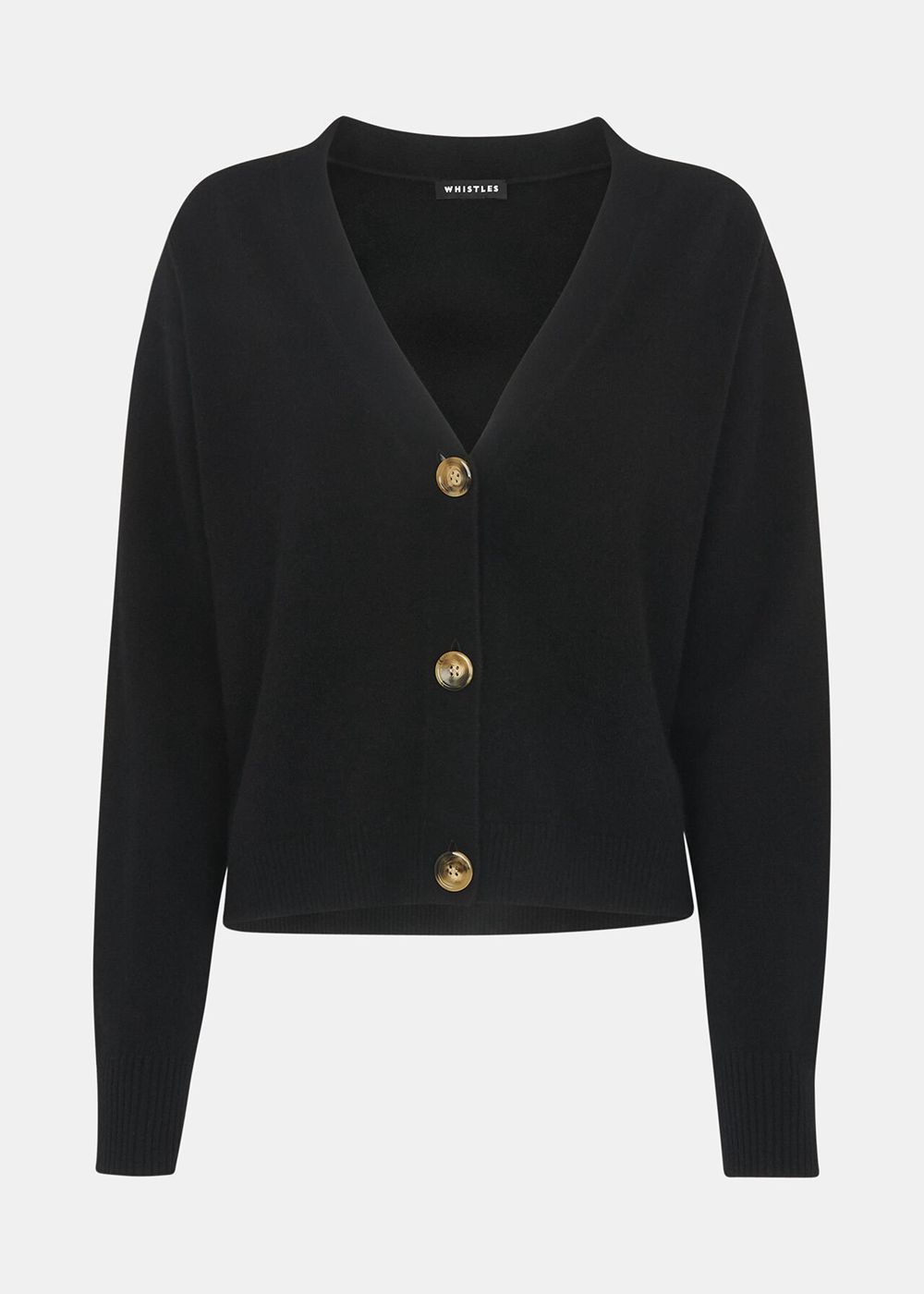 Whistles Cashmere Cardigan Black | US-32076MQNO