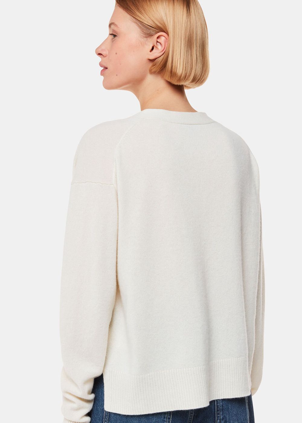 Whistles Cashmere Cardigan White | US-79650BJDH