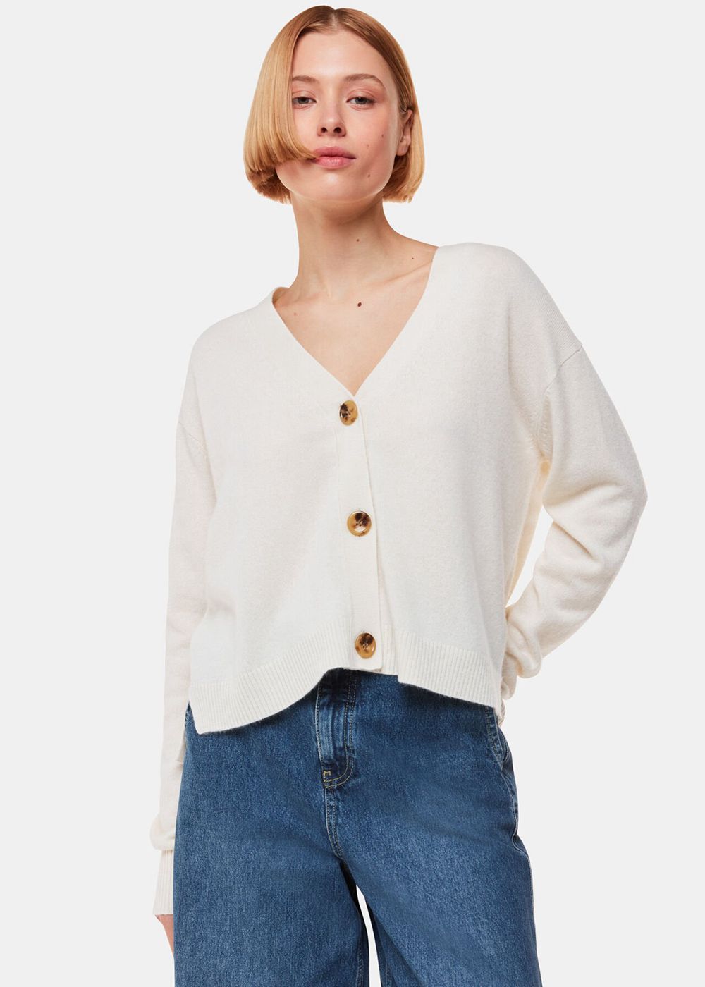 Whistles Cashmere Cardigan White | US-79650BJDH