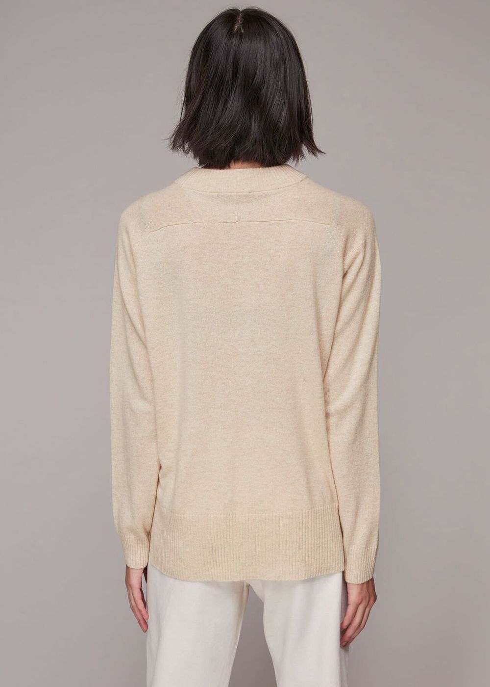 Whistles Cashmere Crew Neck Jumpers White | US-19682EOUX