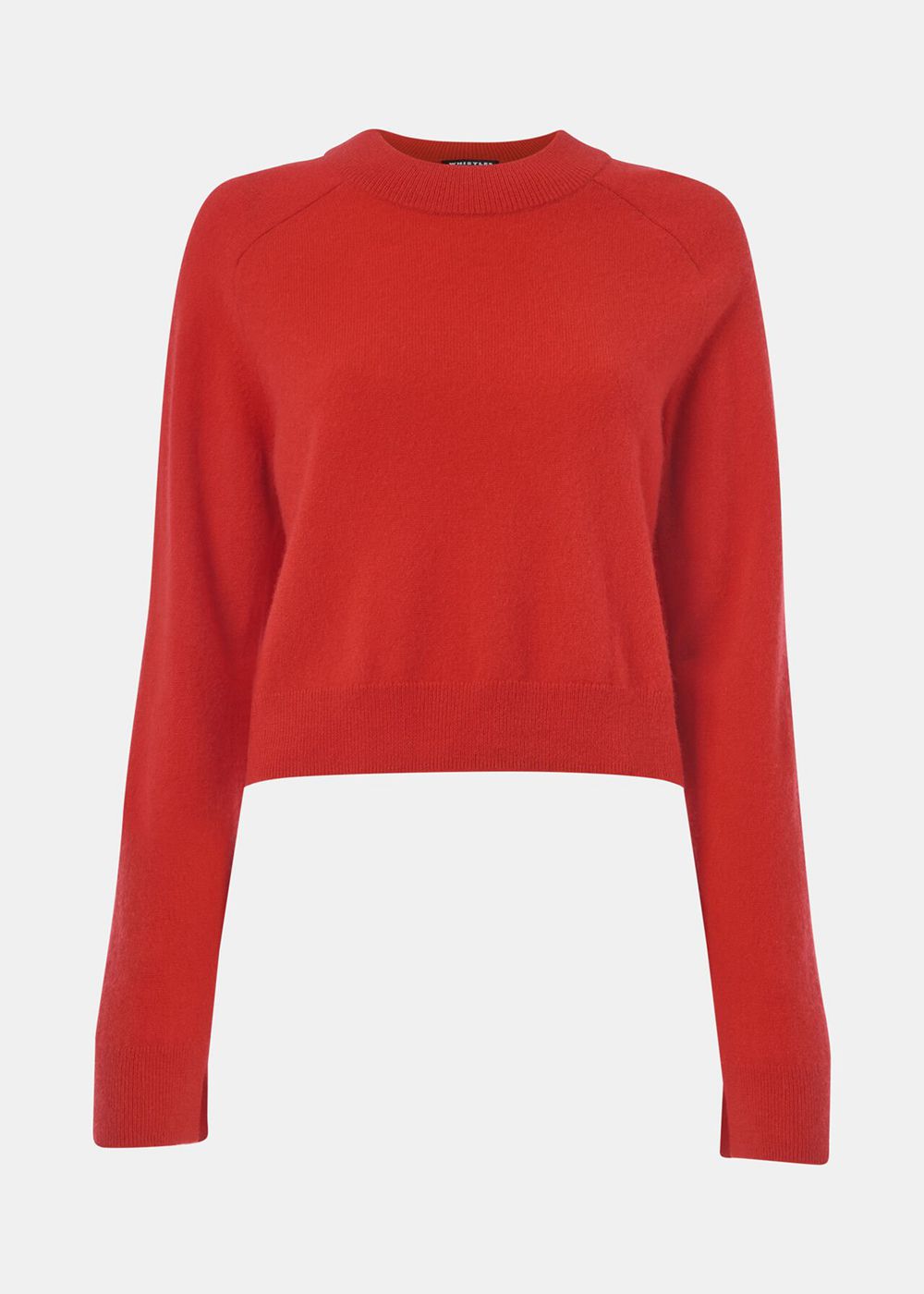 Whistles Cashmere Crop Crew Sweater Red | US-18794XLYO