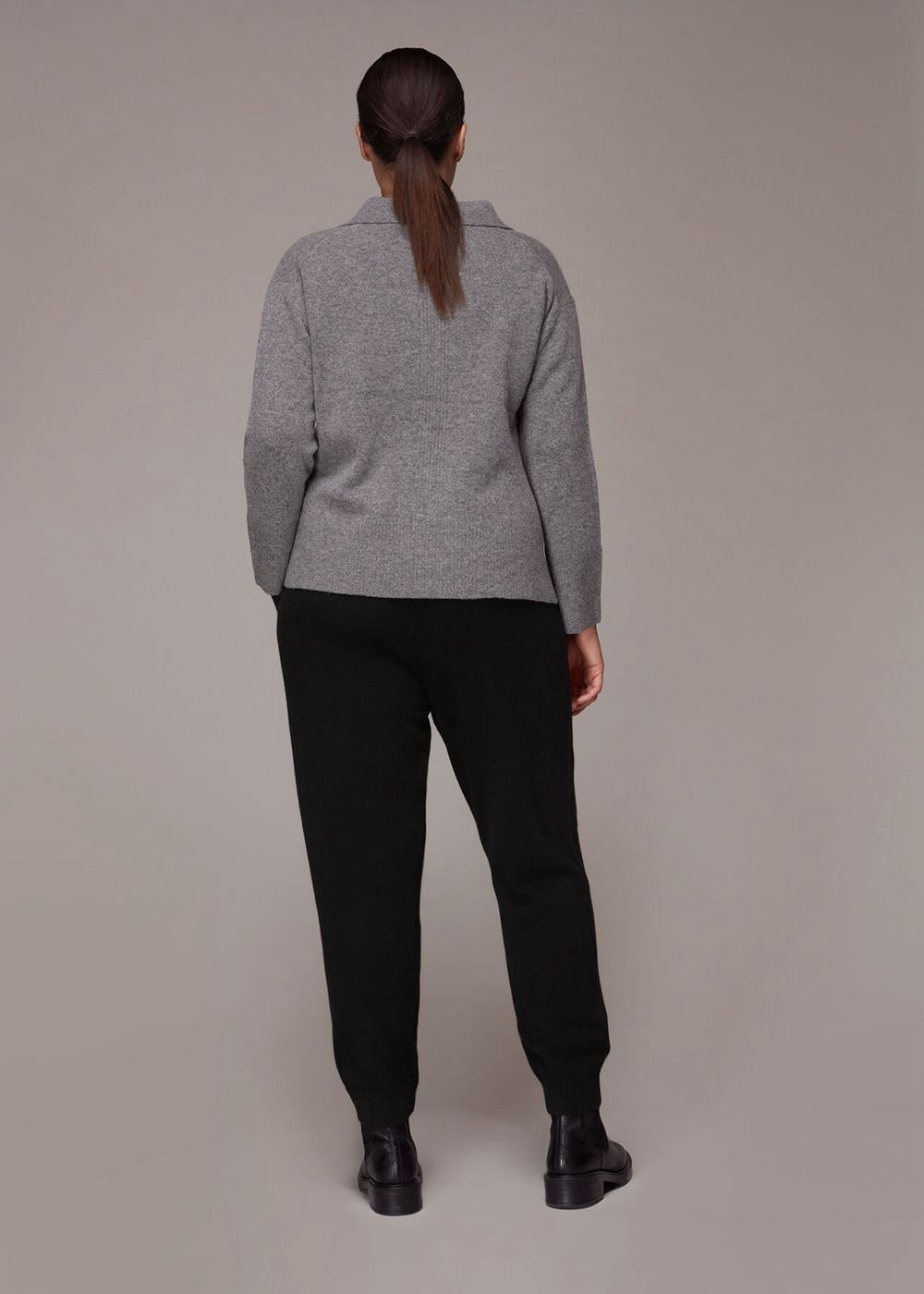 Whistles Cashmere Cuff Joggers Black | US-30719TUKA