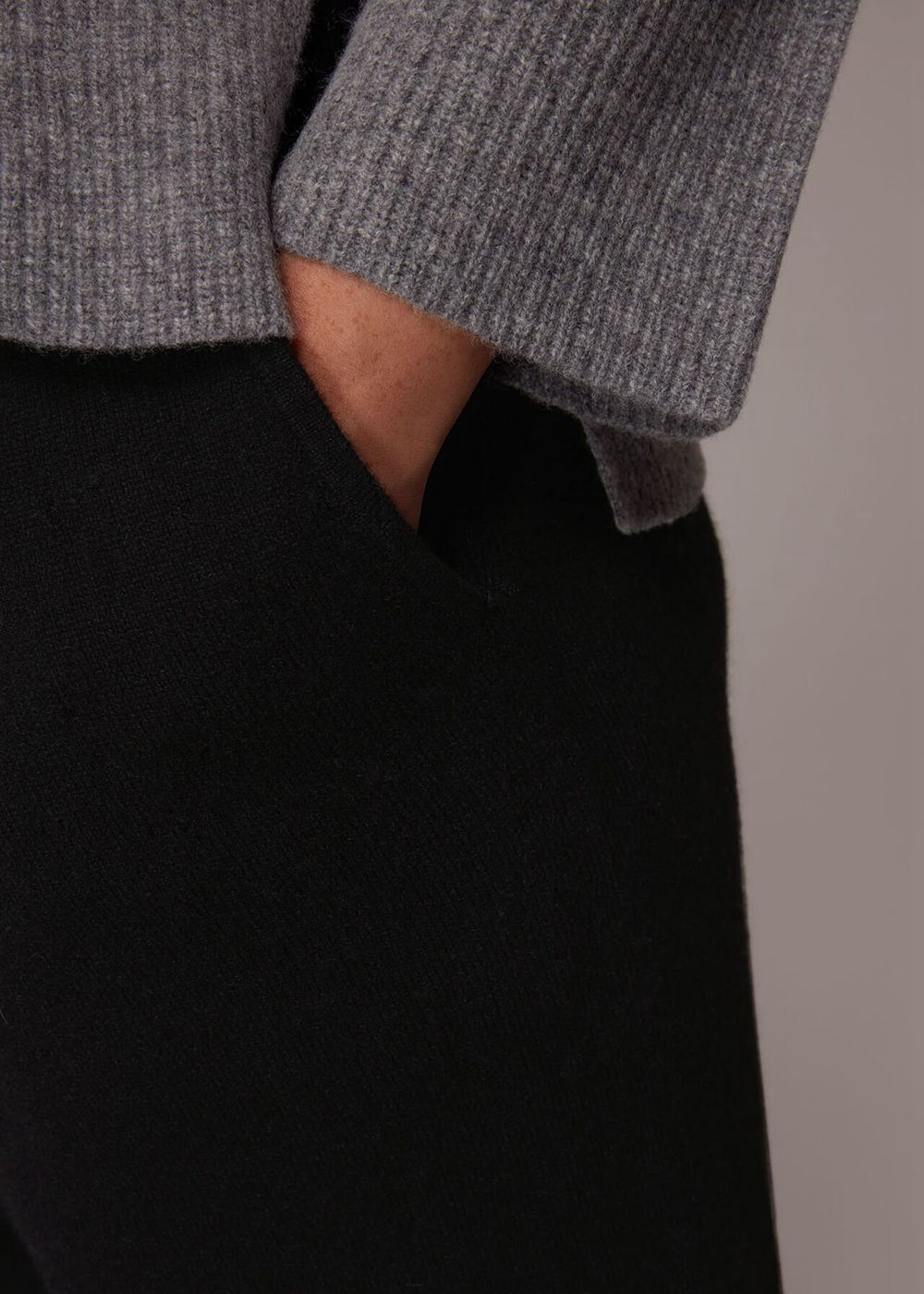 Whistles Cashmere Cuff Joggers Black | US-30719TUKA