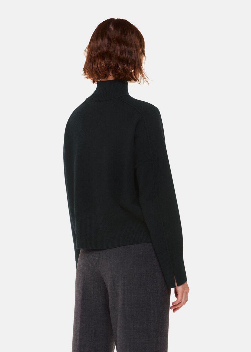 Whistles Cashmere Funnel Neck Knitwear Black | US-48623BEOM