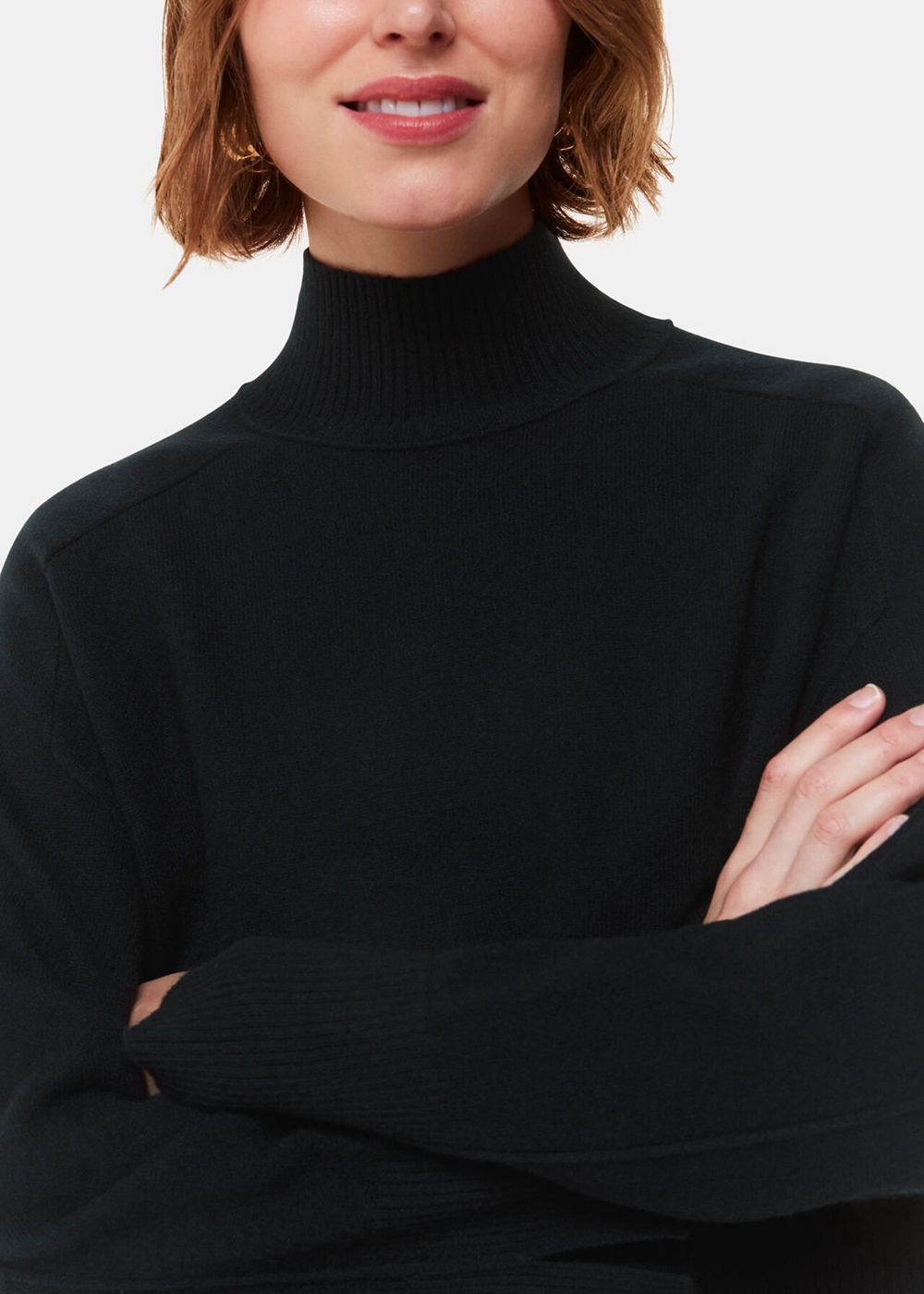 Whistles Cashmere Funnel Neck Knitwear Black | US-48623BEOM