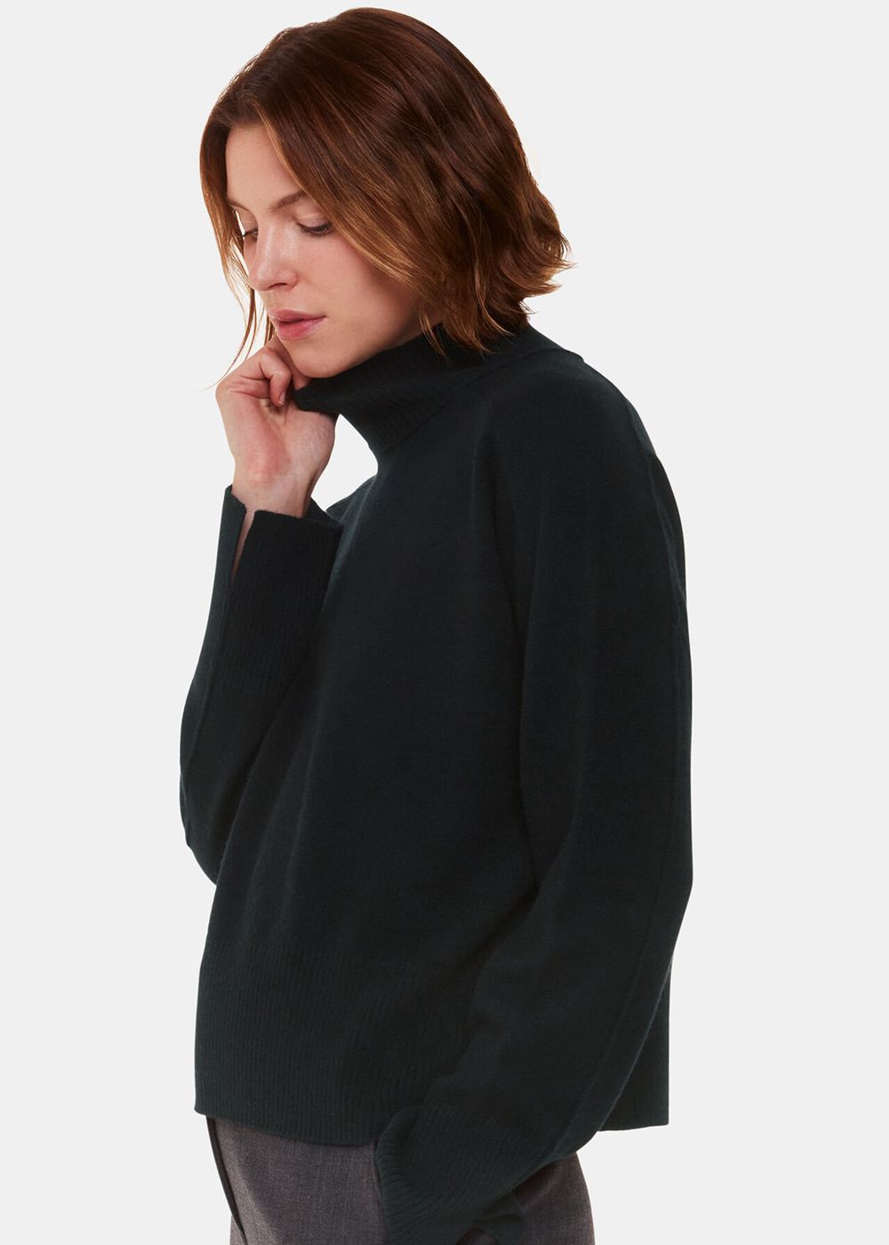 Whistles Cashmere Funnel Neck Knitwear Black | US-48623BEOM